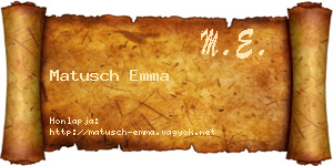 Matusch Emma névjegykártya